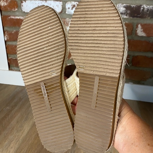 Lucky Brand Decime Woven Ivory White Slide Sandals Size 8.5 - Picture 7 of 10